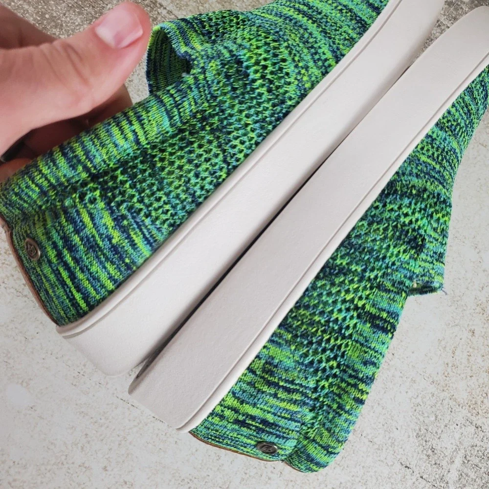 Spenco Coastal Womens Shoes Sz 8.5 B Green Mineral Blue Coastal Slip On Sneakers